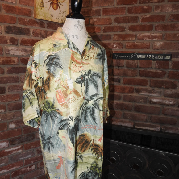 Tommy Bahama Palm Tree Shirt Medium - Picture 5 of 6